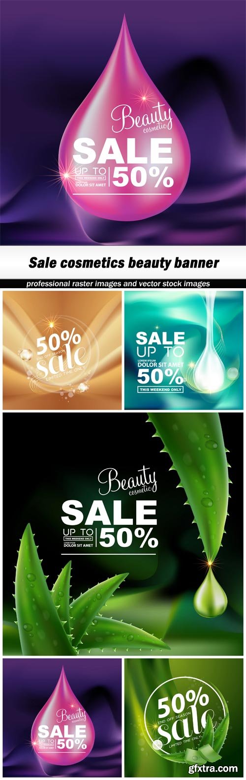 Sale cosmetics beauty banner - 5 EPS