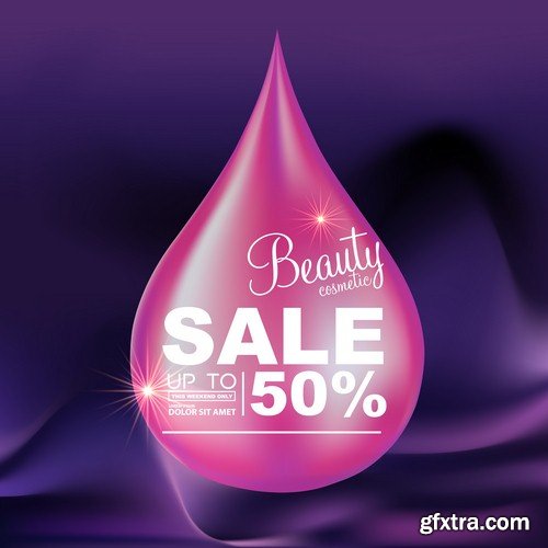 Sale cosmetics beauty banner - 5 EPS