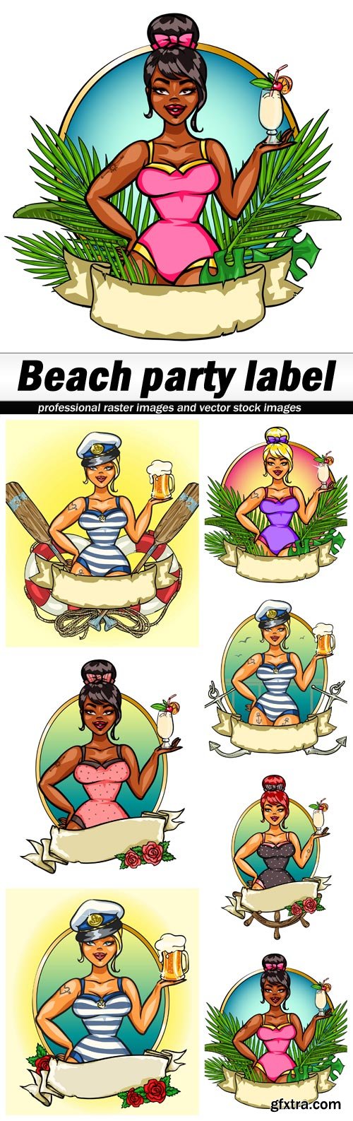 Beach party label - 7 EPS