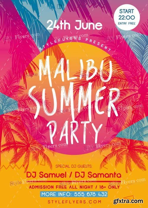 Malibu Summer Party V20 PSD Flyer Template