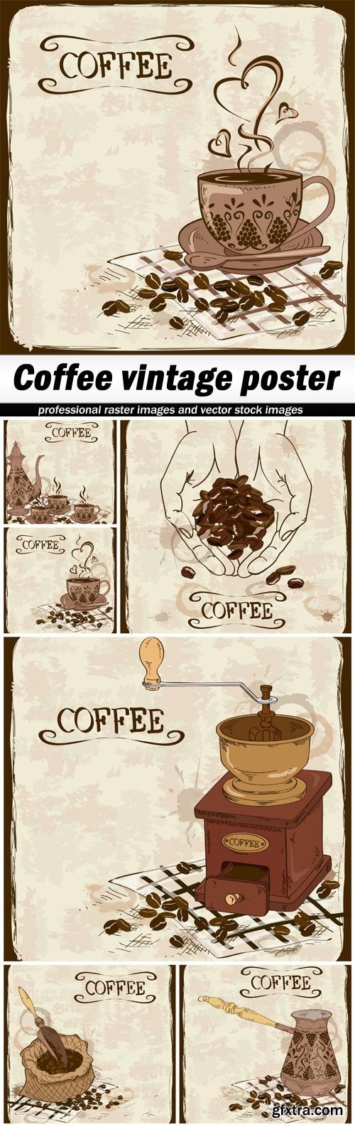 Coffee vintage poster - 6 EPS