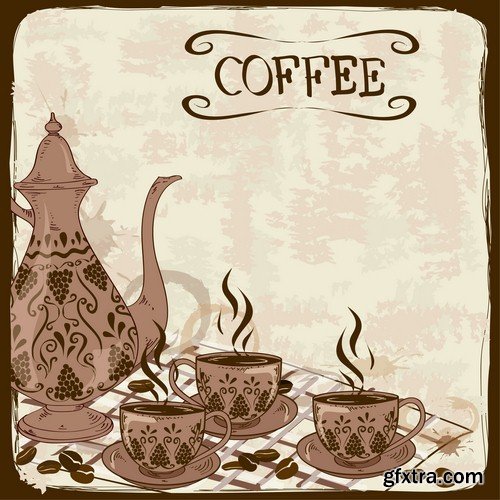 Coffee vintage poster - 6 EPS