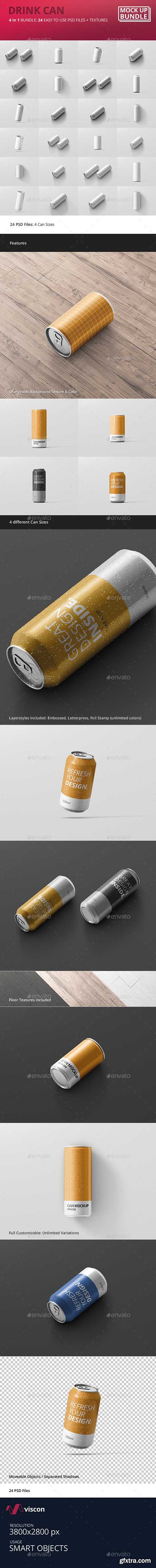 Graphicriver - Drink Can Mockup Bundle 19499155