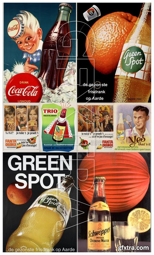 Advertising of soft drinks (vintage, retro)