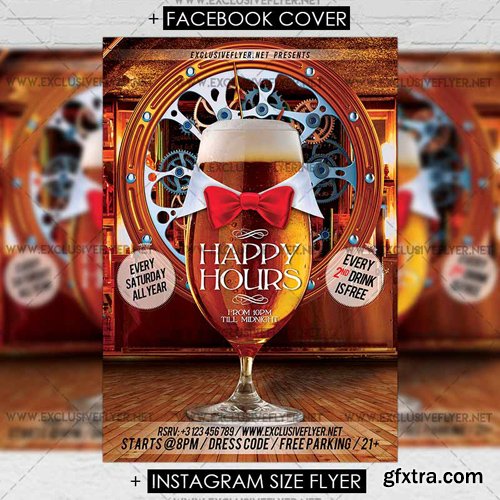 Happy Hours - Premium A5 Flyer Template