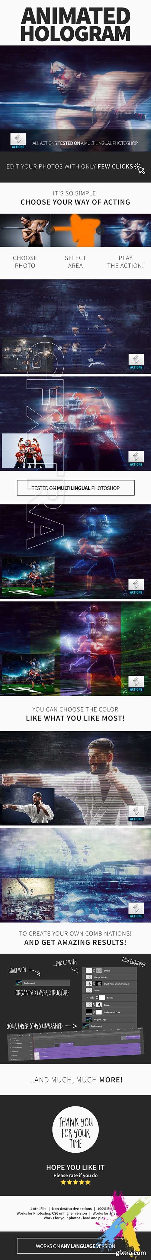 GR - Gif Animated Hologram Photoshop Action 19971256