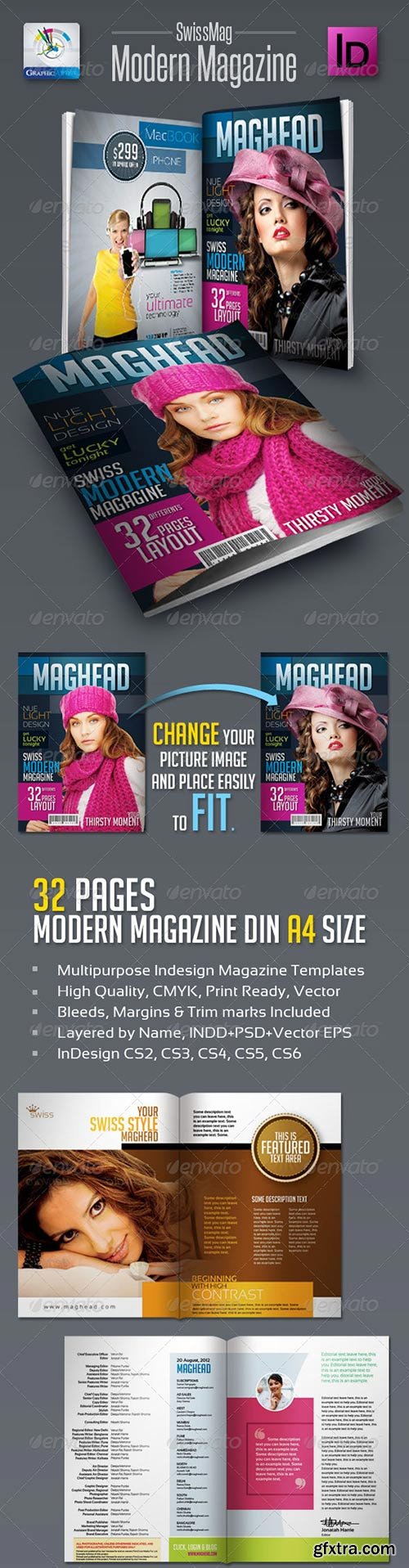 Graphicriver - SwissMag Modern Magazine Templates 32pages 2579872