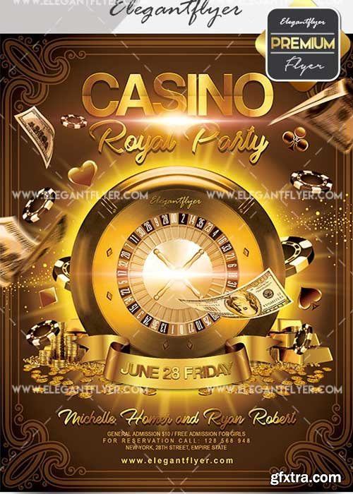 Casino Royal Party V16 Flyer PSD Template + Facebook Cover