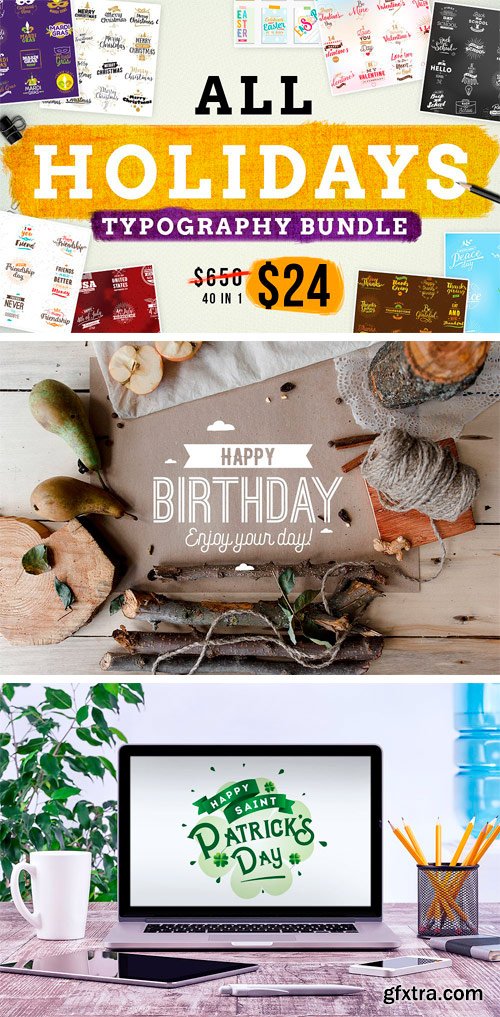 CM 1448760 - ALL HOLIDAYS TYPOGRAPHY BUNDLE