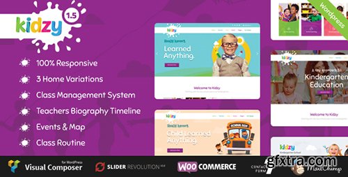 ThemeForest - KIDZY v1.5 - Responsive Kindergarten & Preschool WordPress Theme - 16912314