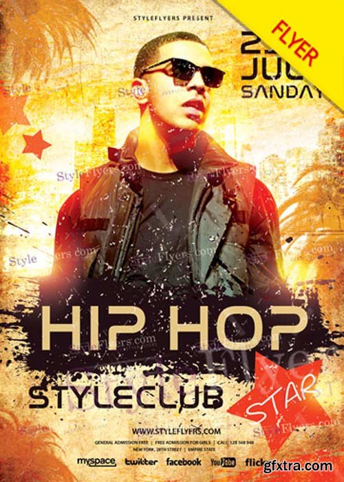 Hip Hop Star V28 Flyer PSD Template