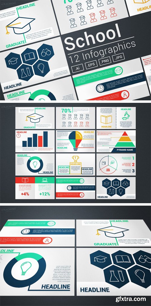 CM 1457205 - School Modern Infographics Vectors