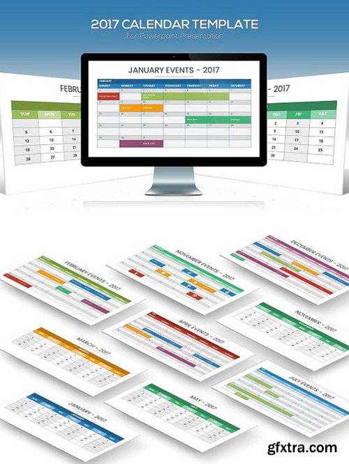 CM - 2017 Calendar Powerpoint Template 1493054