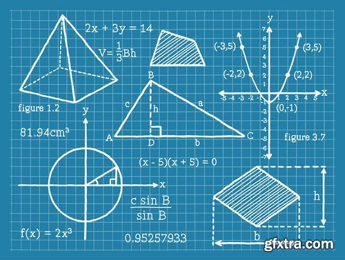 Formula math science background 25 EPS