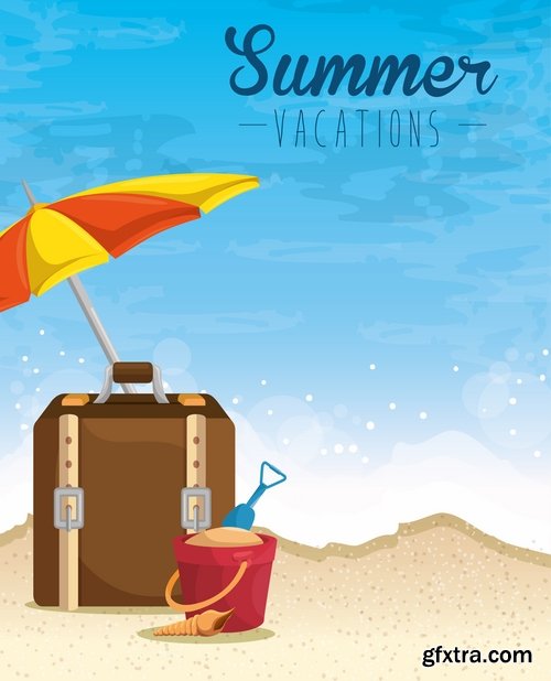 Tourism camping pathway summer vacation vacation banner flyer postcard 19 EPS