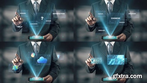 Videohive Hologram Businessman Screens 19494120