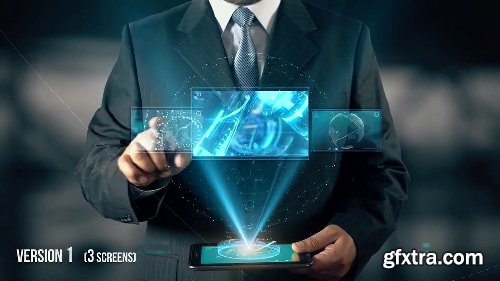 Videohive Hologram Businessman Screens 19494120