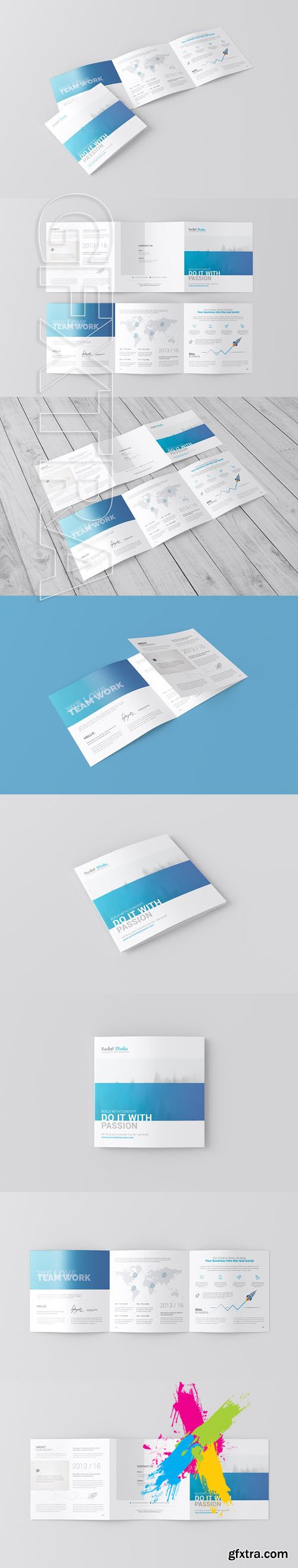 Square Trifold Brochure Mockup 1542407