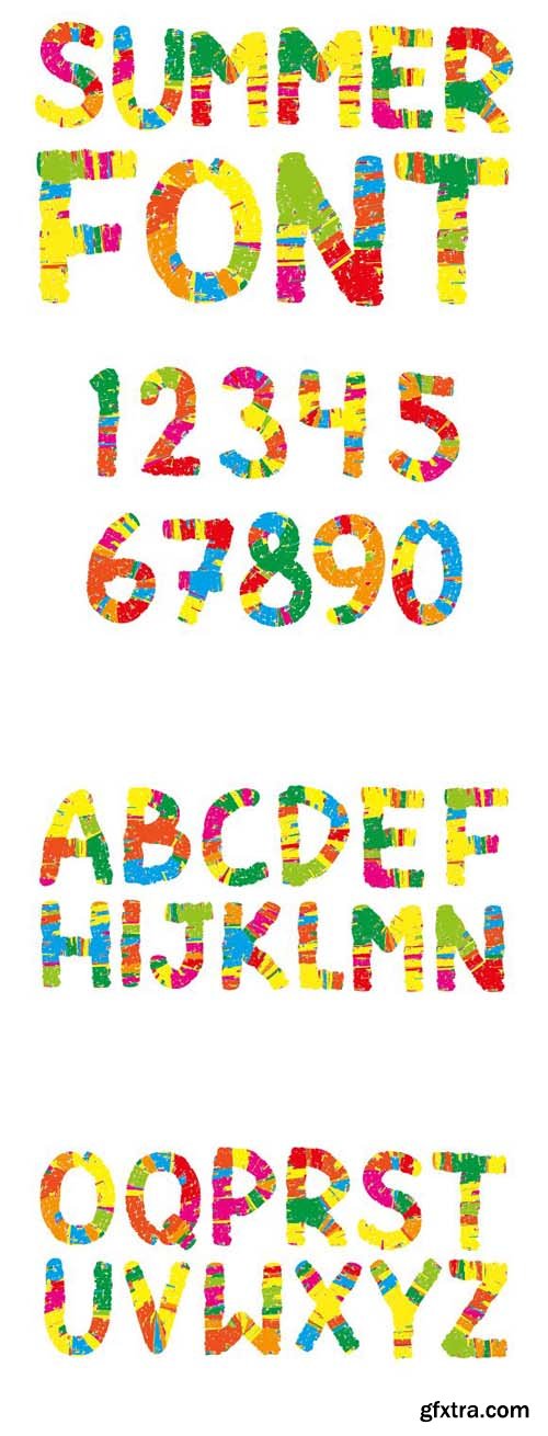 CM - Summer vector color pencil font 1514867