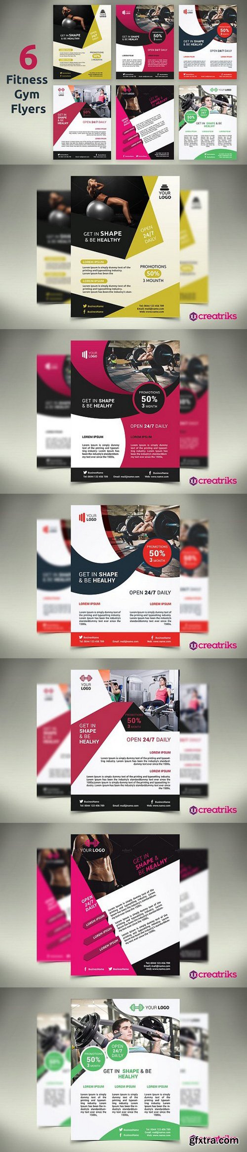 CM - 6 Fitness / Gym Flyers 1423126