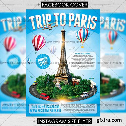 Trip to Paris - Premium A5 Flyer Template