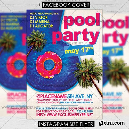 Pool Party - Premium A5 Flyer Template