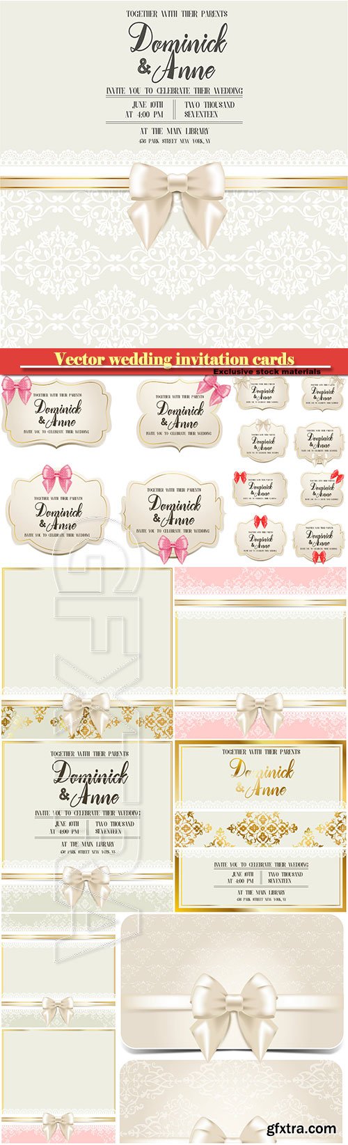 Wedding cards and invitation cards in vector