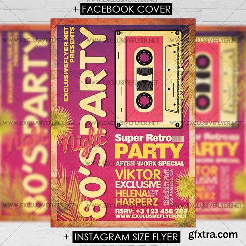 80s Party - Premium A5 Flyer Template