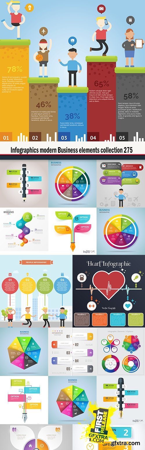 Infographics modern Business elements collection 275