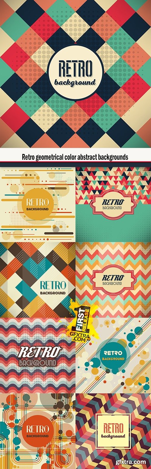 Retro geometrical color abstract backgrounds