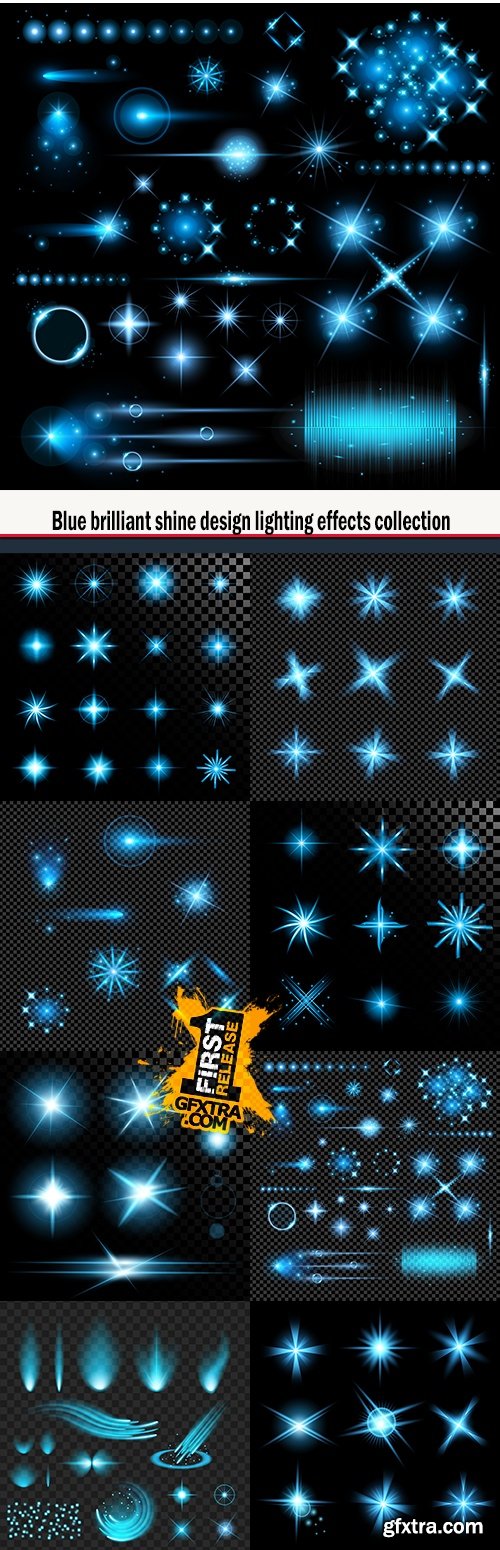 Blue brilliant shine design lighting effects collection