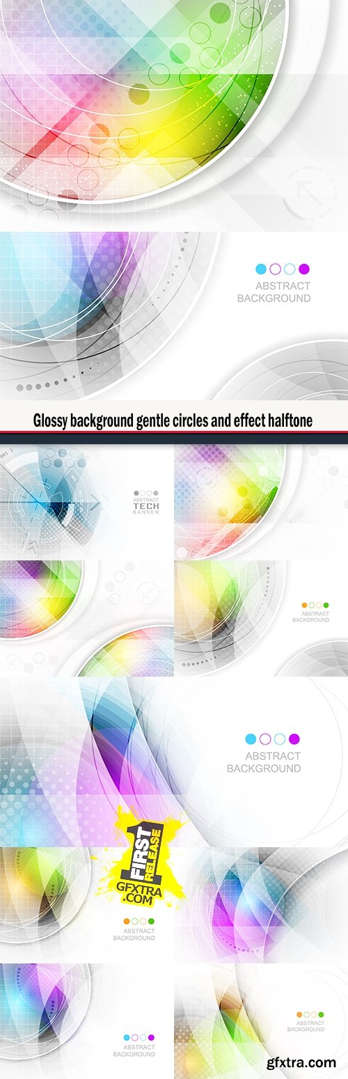 Glossy background gentle circles and effect halftone