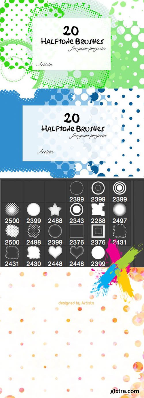 CM - Halftone Photoshop Brush Pack of 20 1514675