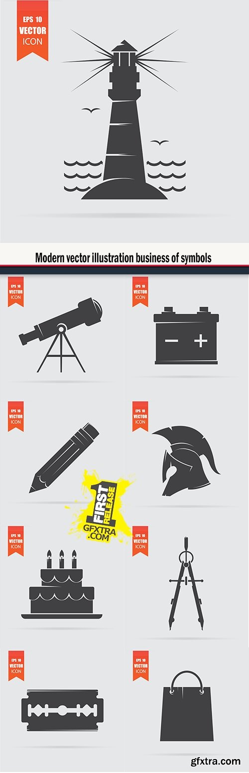 Modern vector illustration business of symbols