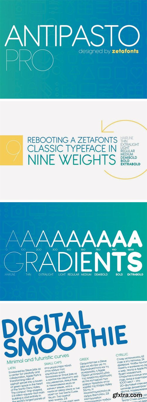 Antipasto Pro Font Family + Icons Pack