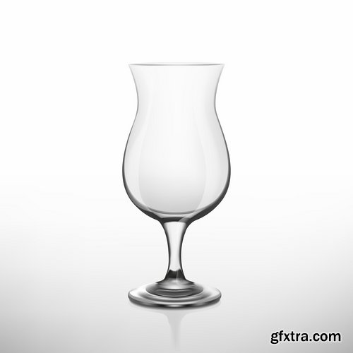 Realistic glass goblet wine glass cup 12 EPS