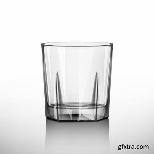 Realistic glass goblet wine glass cup 12 EPS