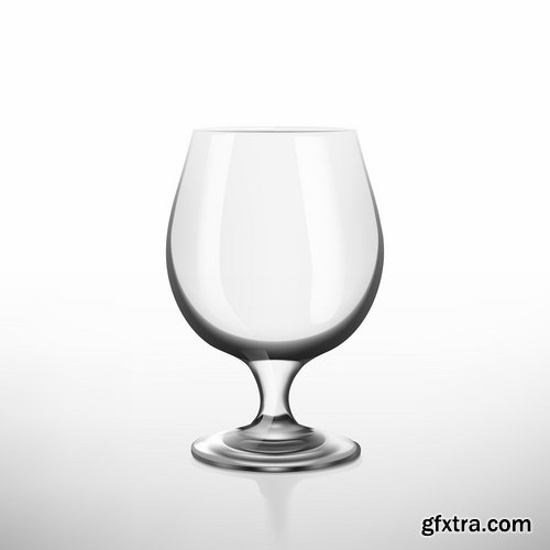 Realistic glass goblet wine glass cup 12 EPS