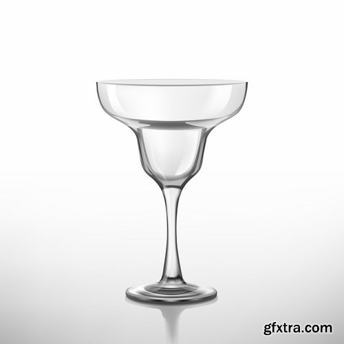 Realistic glass goblet wine glass cup 12 EPS