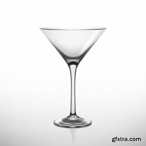 Realistic glass goblet wine glass cup 12 EPS