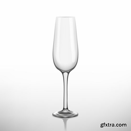 Realistic glass goblet wine glass cup 12 EPS