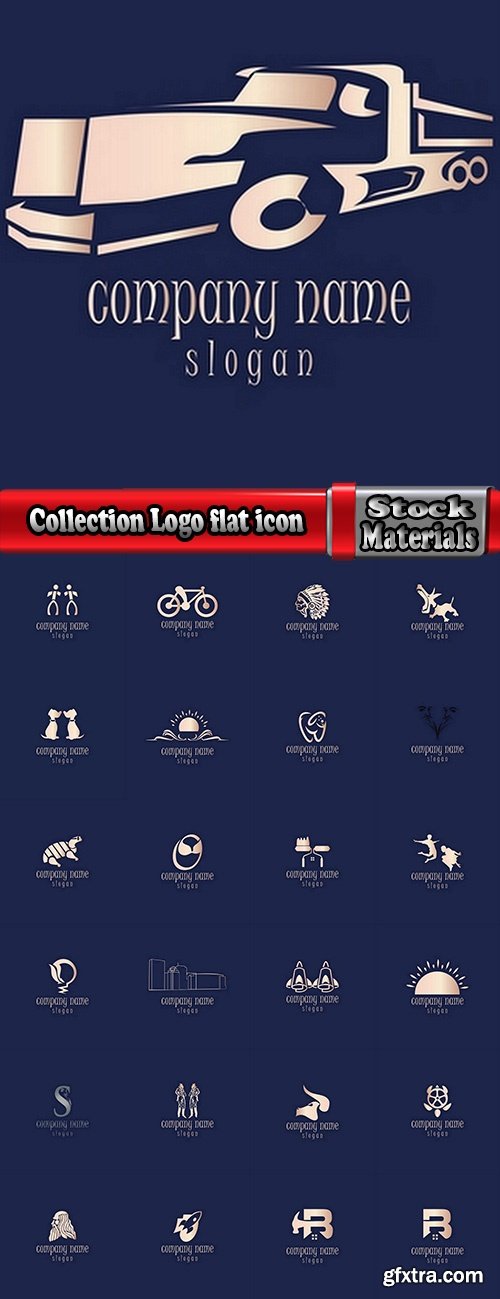 Collection Logo flat icon web design element site 97-25 EPS