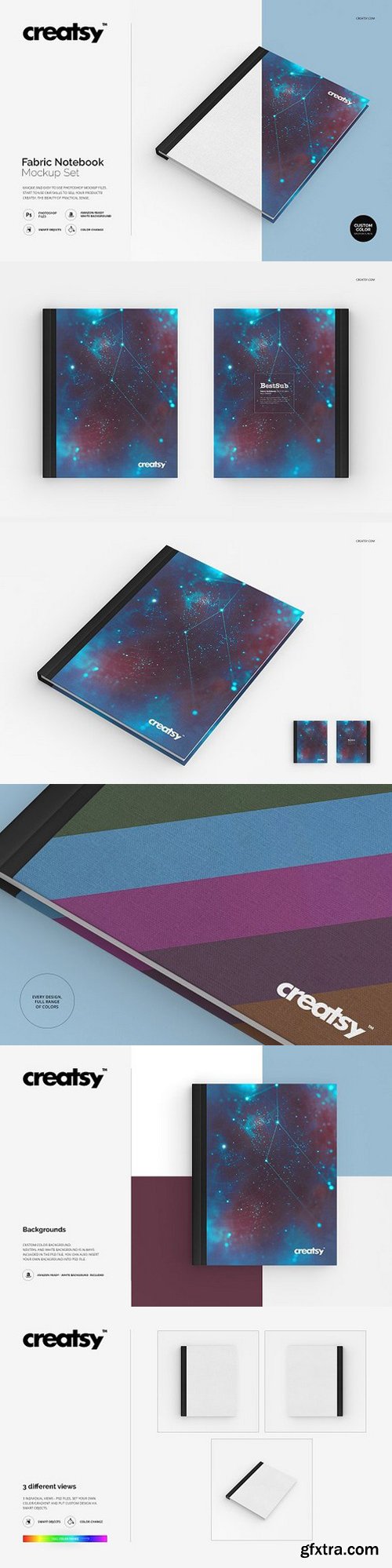 CM - Fabric Notebook Mockup Set 1461792