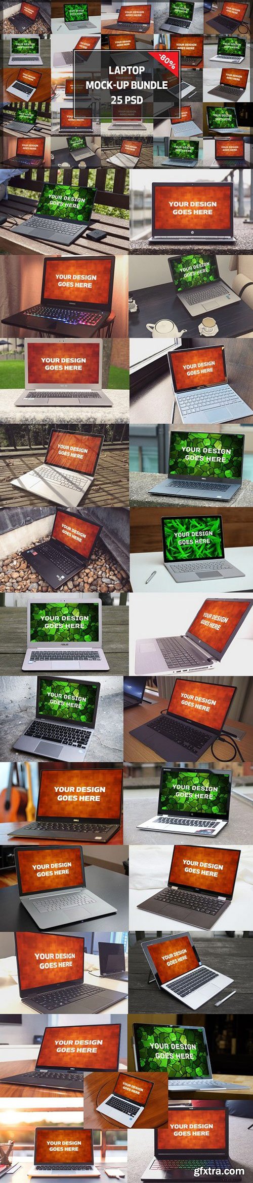 CM - BUNDLE! 25 Windows Laptop Mock-up 1349772