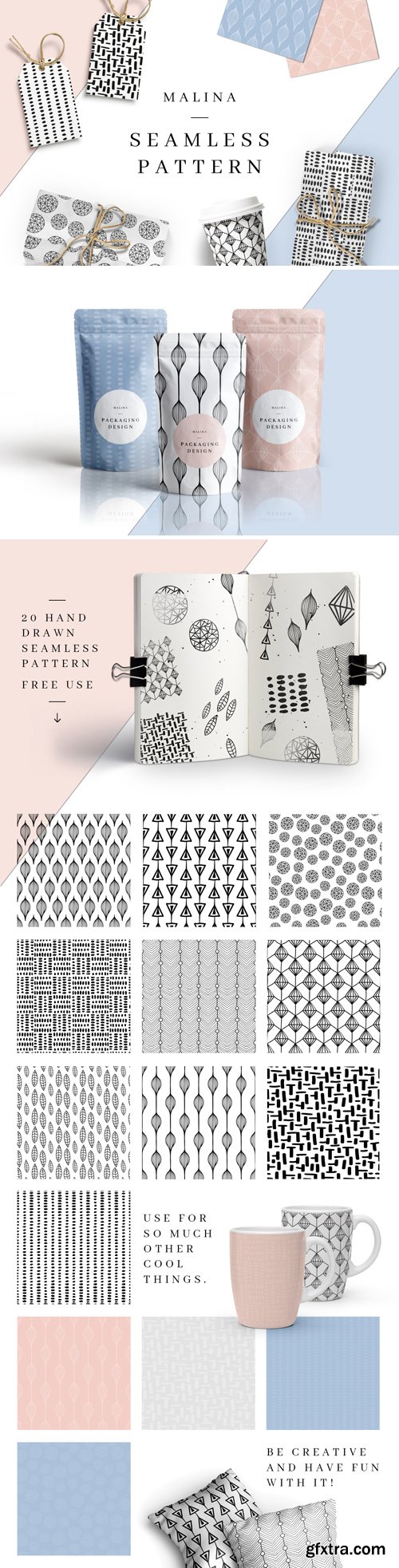 20 Handdrawn Seamless Patterns