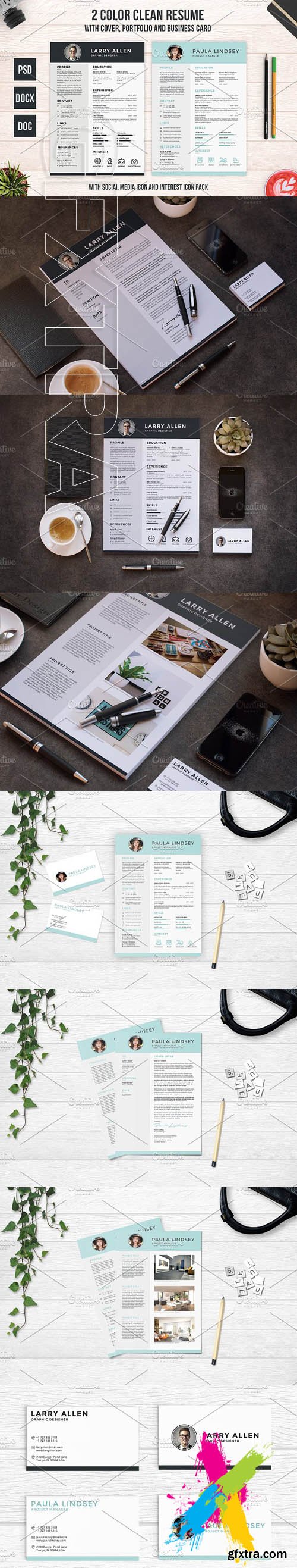 CM - Clean Resume Cover and Portfolio 1543007