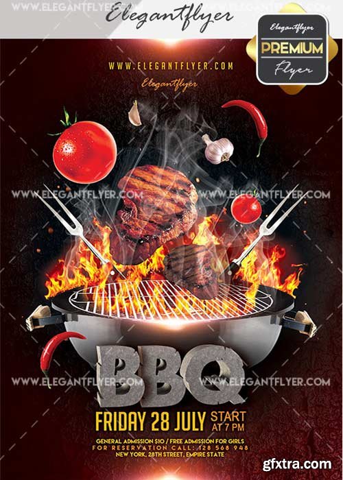 BBQ V39 Flyer PSD Template + Facebook Cover