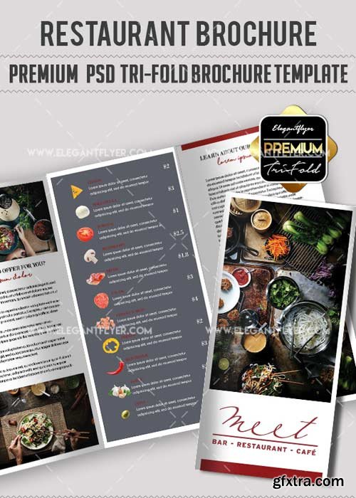 Restaurant v11 Premium Tri-Fold PSD Brochure Template