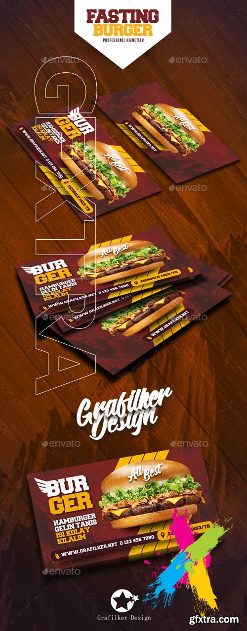 GR - Fast Food Burger Business Card Templates 20025089