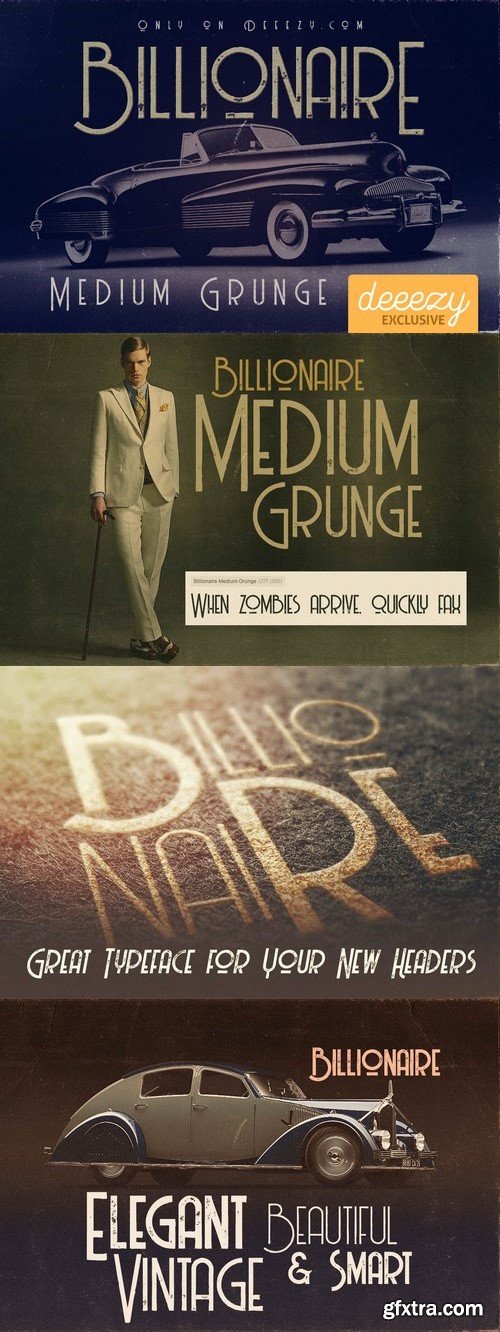 Billionaire Medium Grunge Font